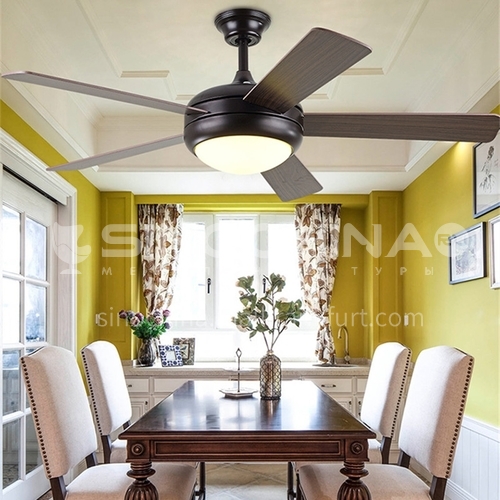 American minimalist ceiling fan lamp modern retro European style living room bedroom fan lamp-HJ-853